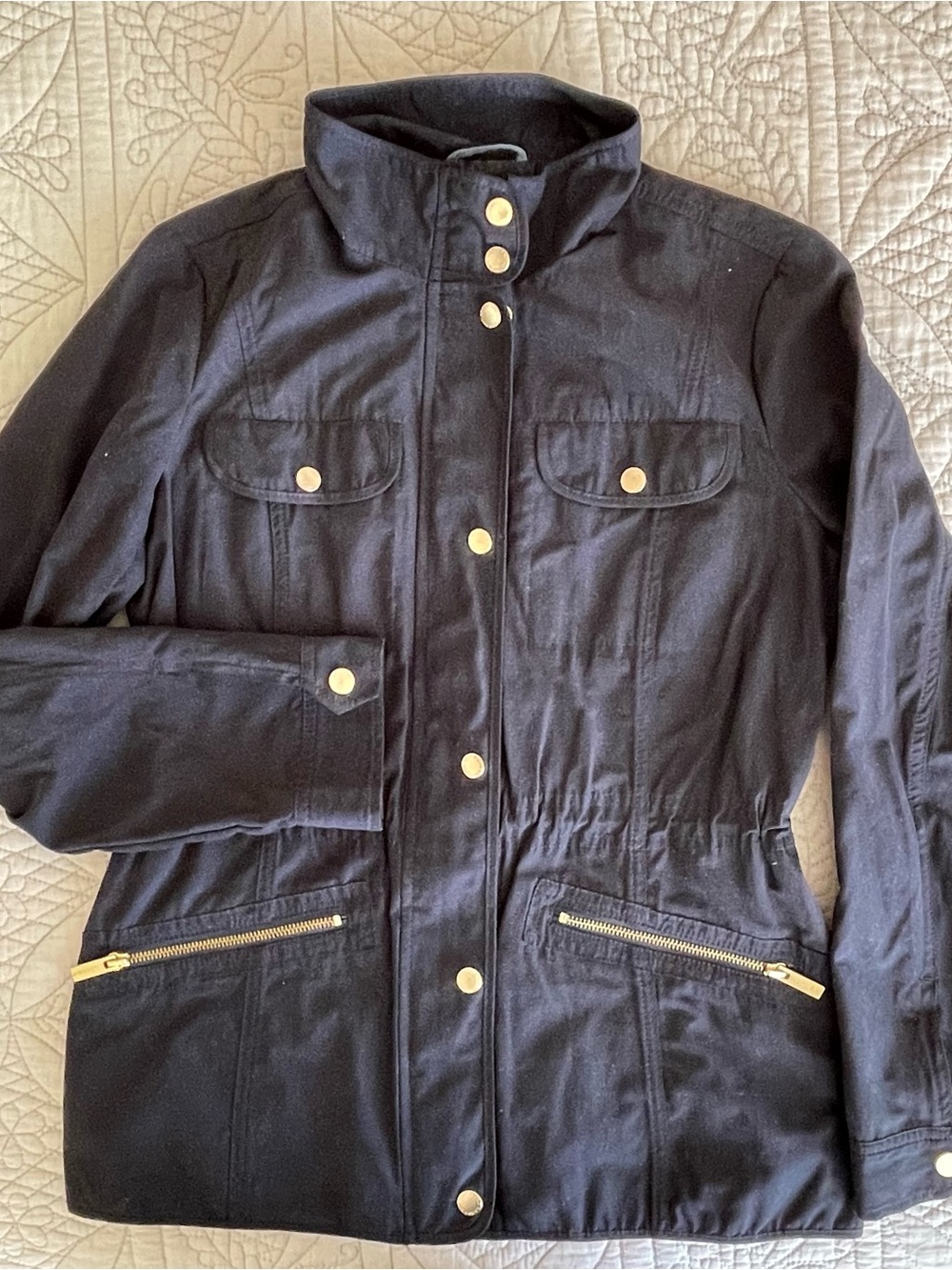 L.L. Bean Black Utility Jacket with Gold Hardware